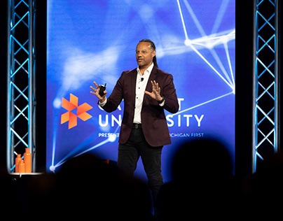 Catalyst University conference — stage graphics and presentation op