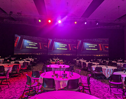 Gordon Food Service Sales Kickoff — multi-screen LED environment